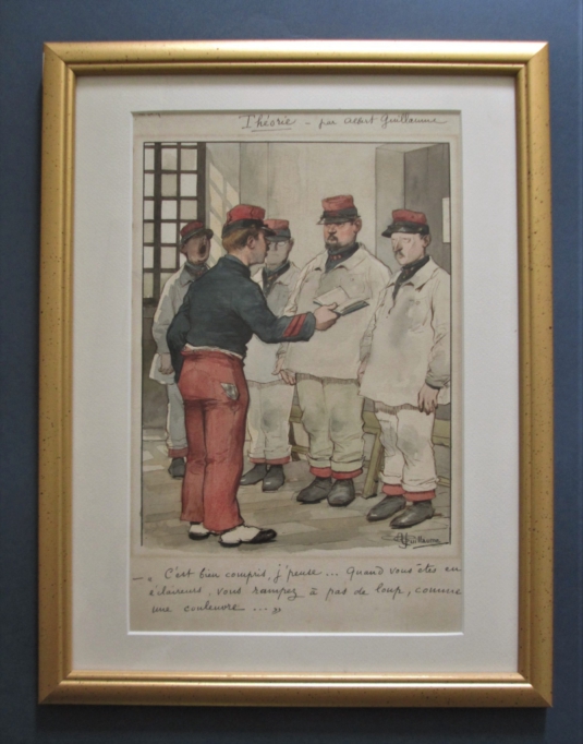 Albert Guillaume Aquarelle, Caricature, Militaire, Régiment, Sarreguemines