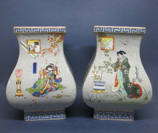 Rudhardt vases Longwy Japon