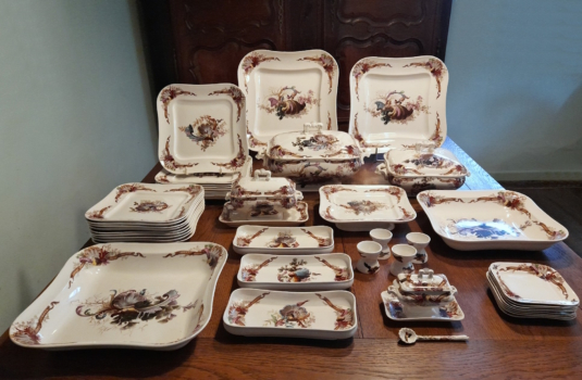 Choisy le Roi service de table Rocaille coquilles oiseaux